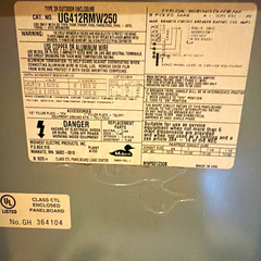 Midwest Type 3R Outdoor Enclosure UG412RMW250 250A 120/240V AC Gray