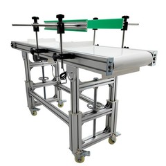 59”x11.8″ Belt Conveyor Transportation Machine Double Fence Load 66-88Lbs 110V