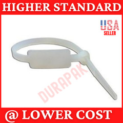 100 PCS 7.6″ Natural White Cable Wire Zip Marker Tie 50 Lbs Secure Closure Ties