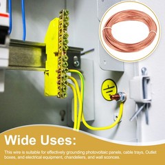 18 Gauge 100ft Bare Copper Ground Wire for Light Fixtures