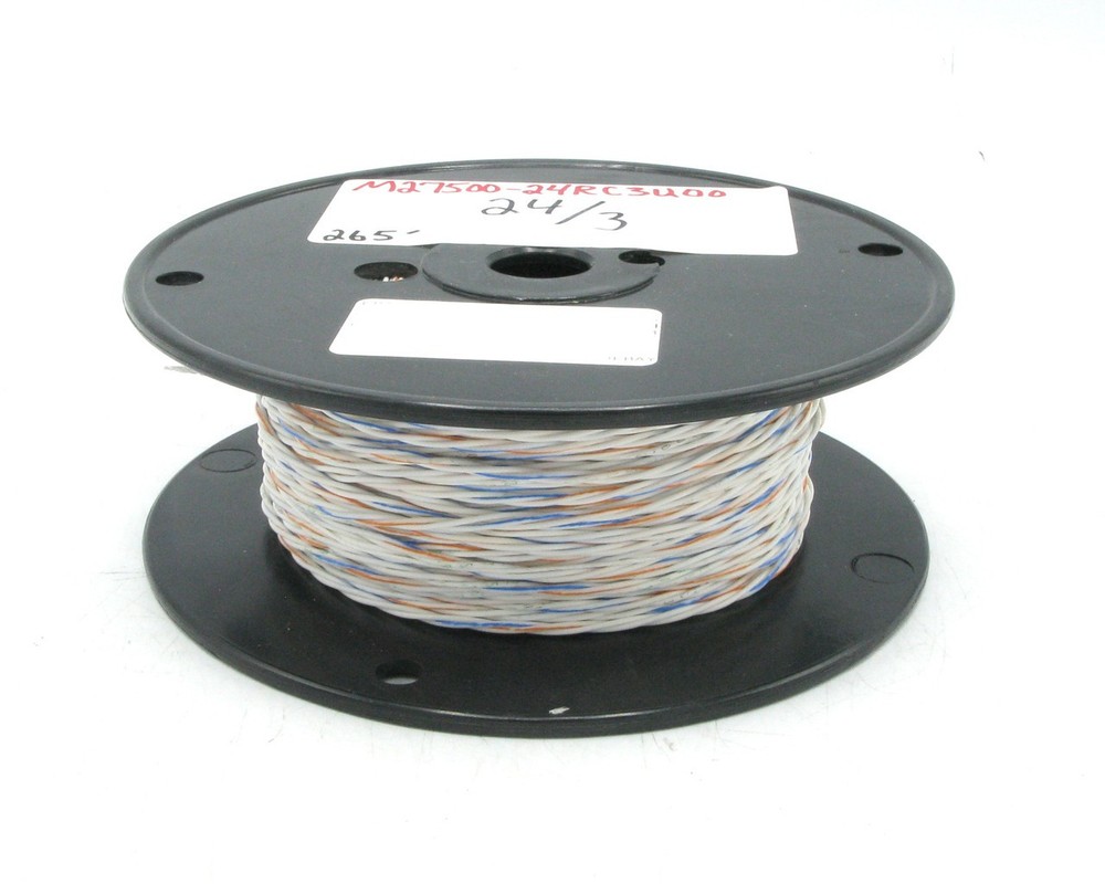 M27500-24RC3U00 24/3 Silver-Coated Copper PTFE Insulated Twisted Triple, 265ft