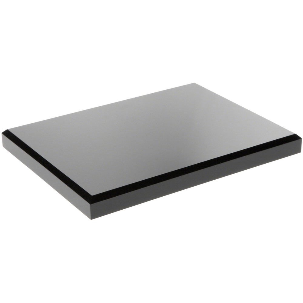 Plymor Black Acrylic Rectangular Beveled Display Base, 8″ W x 6″ D x 0.75″ H