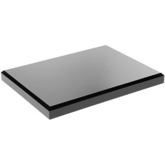 Plymor Black Acrylic Rectangular Beveled Display Base, 8″ W x 6″ D x 0.75″ H