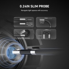 Ralcam 2-Way Borescope 6.2mm Slim Probe Inspection Camera Endoscope with Light