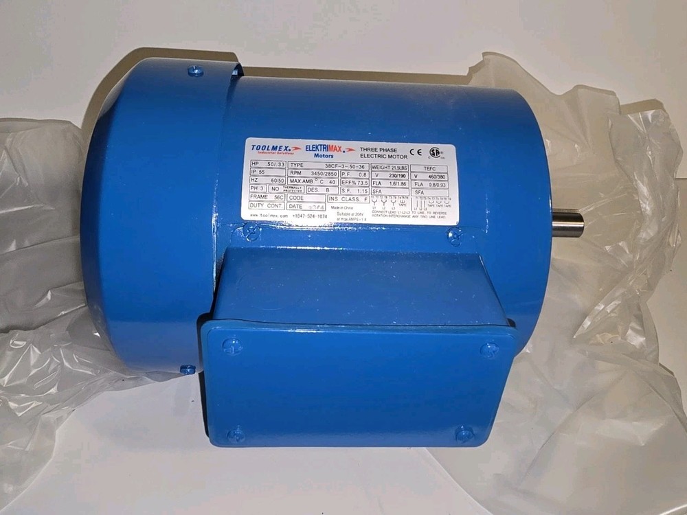 Elektrim 38CF-3-.50-36 1/2HP 3PH 3450 RPM 56C 230/460V Motor