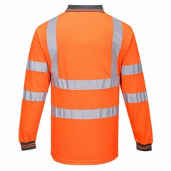 Portwest S277 Hi Vis Reflective Long Sleeved Safety Work Polo Shirt ANSI
