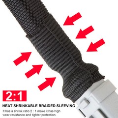 2:1 Braided Heat Shrinkable Sleeving Fabric Cable Wire Harness Abrasion Protect