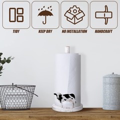 Cow Paper Towel Holder Wooden Farmhouse Paper Towel Holder Countertop Cow Kit…