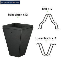 TE DEUM Square Link Rain Chain, 8.5 Feet Length, 3.7inch Big Black-Square