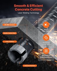 VEVOR Core Drill Bit Diamond Dry Coring Bit 1 inch Diameter 9-1/2 inch Depth