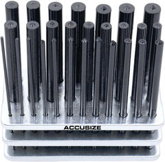 28 Pcs Transfer Punch Set, 3/32” to 1/2” by 64Ths in Metal Index, 0250-0028