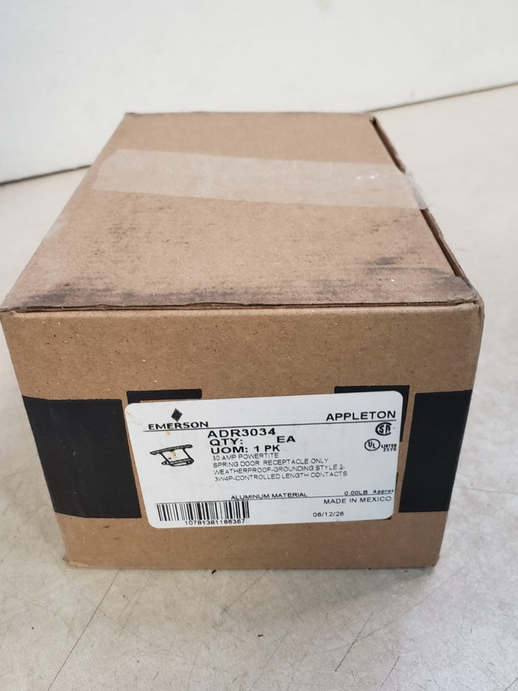 Appleton 30 Amp Plug Adr3034 Emerson Poweritte Spring Cover
