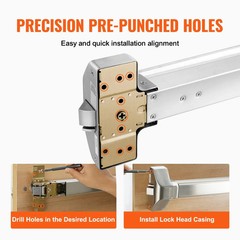 VEVOR Door Push Bar Panic Exit Device, 31” Stainless Steel UL600S