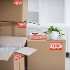 1-40 Rolls 2″x3″ 3″x5″ Fragile Stickers Fragile Label Handle With Care 500/Roll