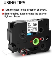 1Pack TZe-252 Red on White 1″ TZe Tape Compatible with Brother PT-D610BT P700