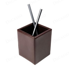 Dacasso Dark Brown Bonded Leather Pencil Cup 3.00 X X 4.00