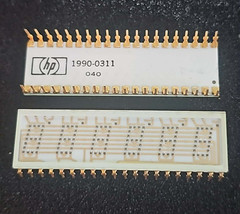 1x Super Rare Vintage White Gold Ceramic IC HP 1990-0311 Dot Matrix Display Chip