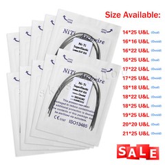 100pcs/10 Packs Dental Orthodontic Elastic Niti Arch Wire Rectangular Oval/Ovoid