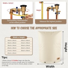 Sand Colored Backflow Preventer Insulation Cover for All Seasons – 16″W x 20″H