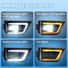 LED Fog Lights Assembly For 2003-2005 Toyota 4Runner, A Pair of Front Fog Lamps