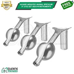 AUVARD Weighted Speculum 9″ 3 Pcs Set 2lbs, 2.5lbs, 3lbs OB/GYN Inst German Gr