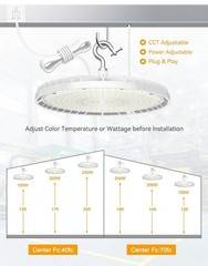 10 PACK 150W UFO LED High Bay Lights 4500K/5000K/5700K Commercial Lamp Dimmable