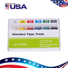 10 Packs AZDENT Dental Endo Root Canal Absorbent Paper Points Taper 0.02 15-40#