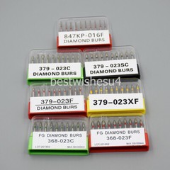 100 Pcs Dental Diamond Burs FG Egg Football 379/023XF Extra Fine Grit High Speed