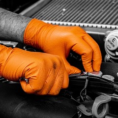 SAS Safety, Astro-Grip Orange Disposable Nitrile Glove 40 PK, Size L, Color