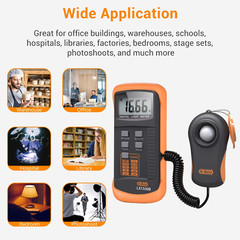 LX1330B Digital Illuminance Light Meter, 0-200,000 Measurement Range L