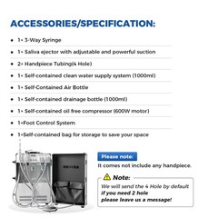 Portable Mobile Dental Delivery Unit Air Compressor Syringe Suction 4 Hole USA
