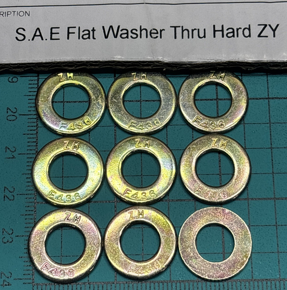 200- 5/16” F436 Structural Flat Washers Zinc Yellow, 11/16” O/D, 0.60” Thick