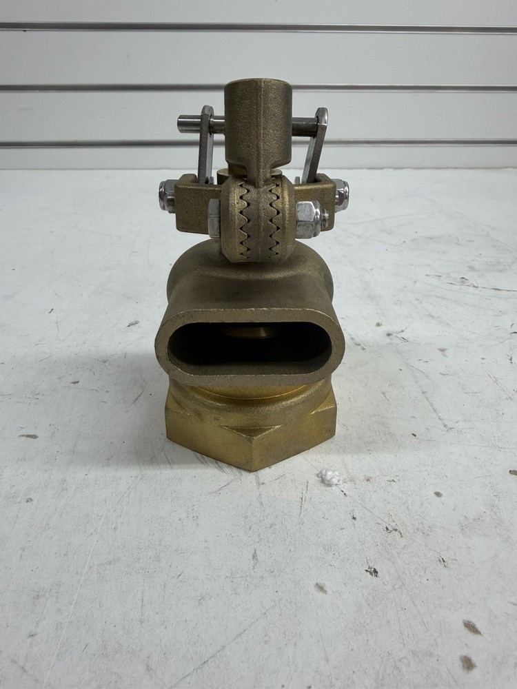 2″ Brass Industrial Fire Hose Nozzle Ball Valve Flat Fan Spray NH/NST Heavy Duty
