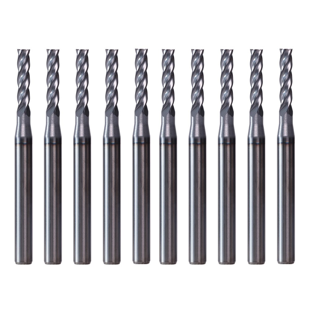 10 PCS 5/32″ 4 Flute 2″ Overall Length Solid Carbide End Mill AlTiN Coated
