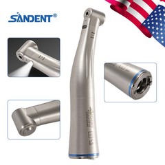 SANDENT Dental 1:1 Fiber Optic LED Contra Angle Handpiece Push Button E-type SA