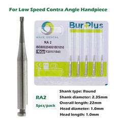 Wave Dental Carbide Bur Round for Slow Speed Latch Handpiece RA 1 2 3 4 5 6 7 8