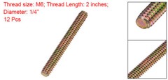12pcs 1/4″-20 Full Threaded All Thread Rod Bar Studs 2″ Length