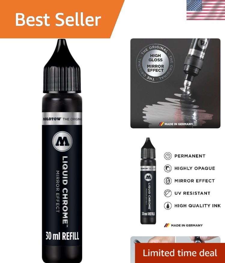 30ml Liquid Chrome Alcohol Refill – UV Resistant Paint Marker for Creativity