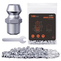 1/4″-28 Zerk Grease Fittings, SAE Grease Nipples with Straight, Grease Fittings