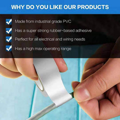 0.62 In. X 49 Ft. Electrical Tape White 3-Pack Flame Retardant Waterproof Indoor