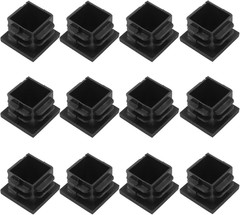Bonsicoky 12 Pack 3/4″ Square Plastic Plugs, Black Tubing End Caps Plugs Insert