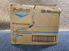 (QTY 12) ProWorks DA-MP333 Disposable Coverall, Size 2XL Microporous White