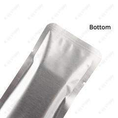 Multi Size Silver Aluminium Mylar Glossy Flat Open Top Powder Pouch