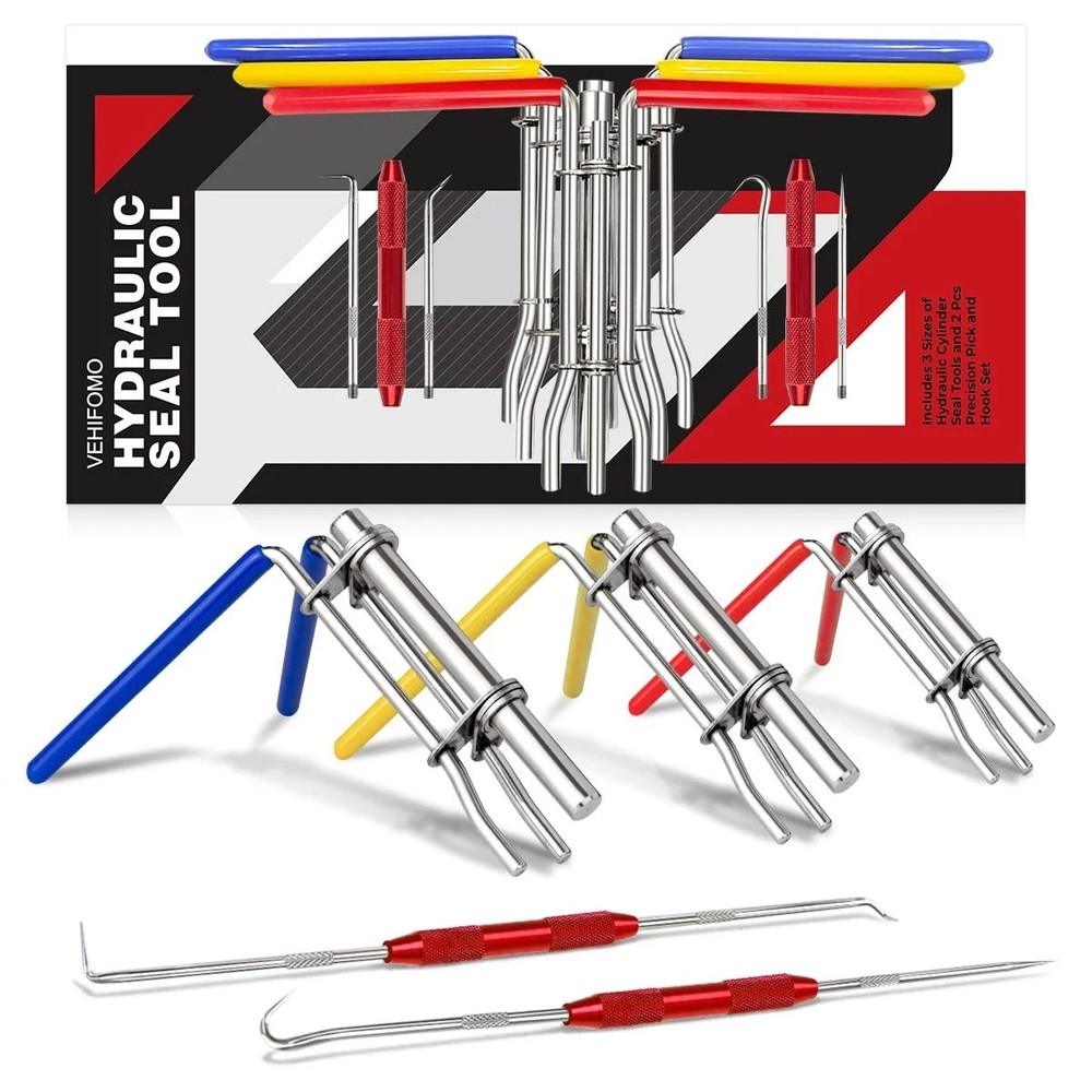 5 Pcs Hydraulic Seal Installation Tool Kit, Hydraulic Cylinder Piston Repair