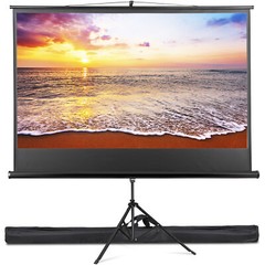 Projector Screen w/Stand 84 Inch Indoor Outdoor 16:9 HD Projection Screen Black