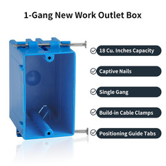 10-Pack Single Gang Electrical Box, New Work Box 1 Gang, Blue New Work Electrica