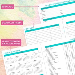 2026-2027 Planner Refills – 7-Hole Punched 5.5 x 8.5 inches, Multicolor