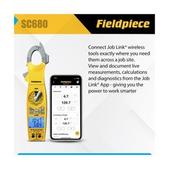 Fieldpiece SC680 Clamp Meter – Wireless Power Multitester for HVACR Professio…