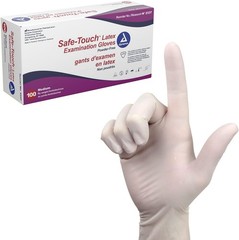 Safe-touch Latex Ex Gloves, Powder Free, Medium, 1 Box Of 100