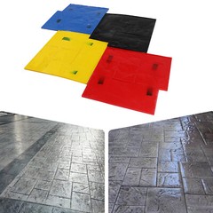 4PCS Concrete Texturing Skin 24×24″ Concrete Stamps Mats Set Concrete Stamping